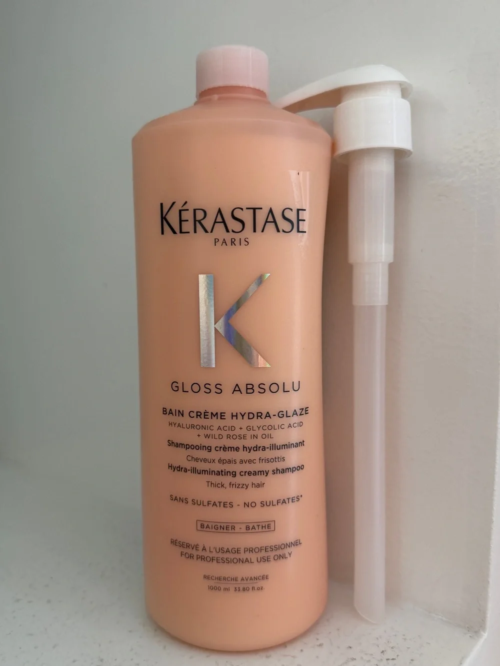 Kerastase Gloss Absolu Bain Crème Hydra-Glaze 1000 ML Large size with Pump- New